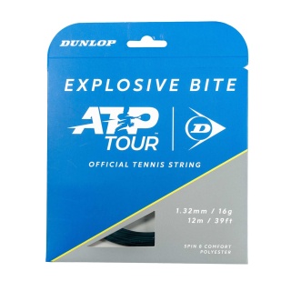 Dunlop struna tenisowa Explosive Bite (trwałość + spin) ATP Tour czarna 12m zestaw